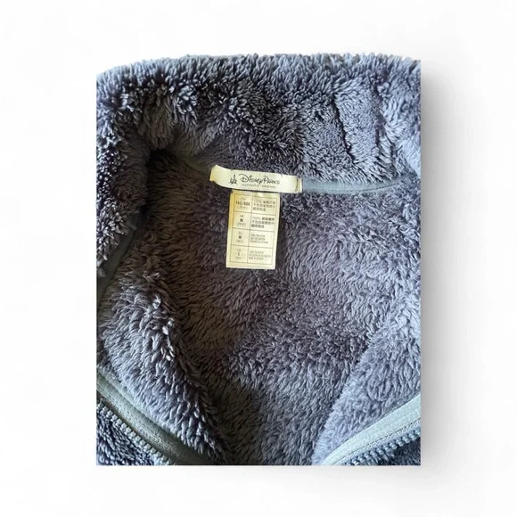 DisneyLand DisneyWorld Parks Vacation Navy Blue w/ Silver Fleece Teddy Zip Up - Picture 5 of 6